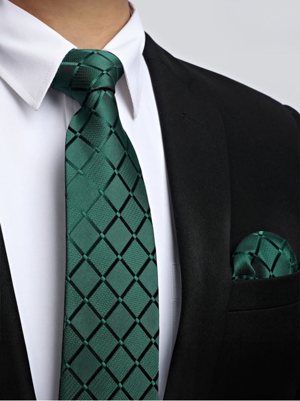 Cravatta e Pochette Tartan A2 - Verde Smeraldo