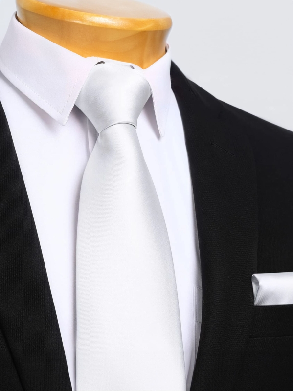 Cravatta e Pochette Premium - Bianco