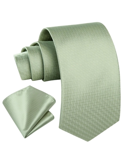 Cravatta e Pochette Sage V8J