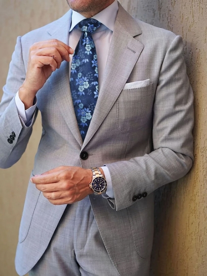 Cravatta e Pochette Floral FF1