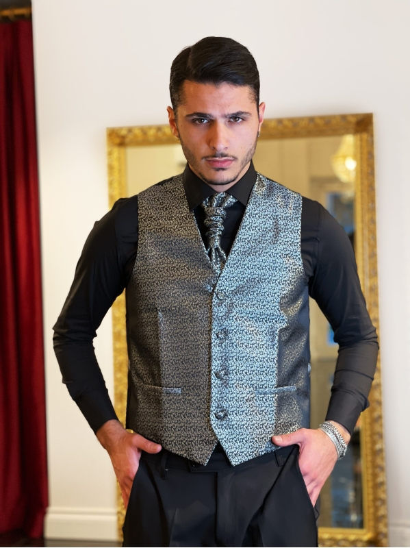 Gilet Malandrino Floral - Grigio