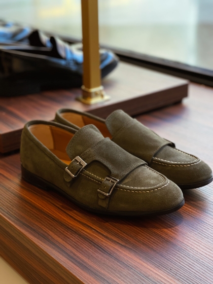 Mocassino Doppia Fibbia Camoscio