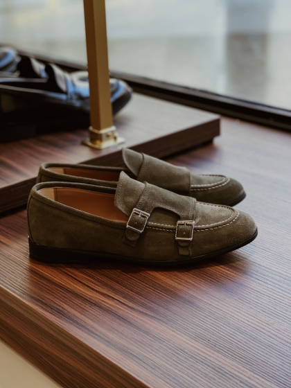 Mocassino Doppia Fibbia Camoscio