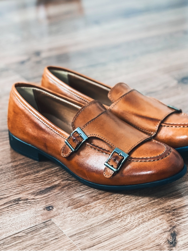 Mocassino Doppia Fibbia - Cuoio