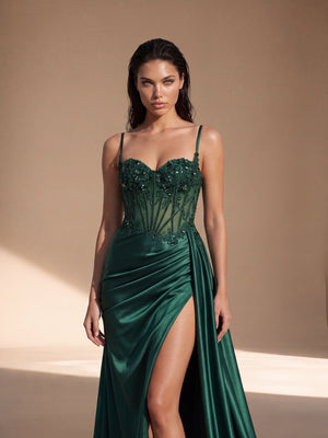 Barocco – abito da cerimonia donna verde bosco Dea Fea