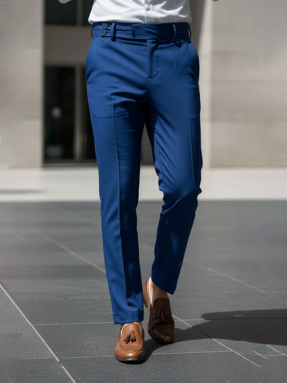 Pantalone Borsalino – pantaloni da cerimonia uomo blu royal Dea Fea