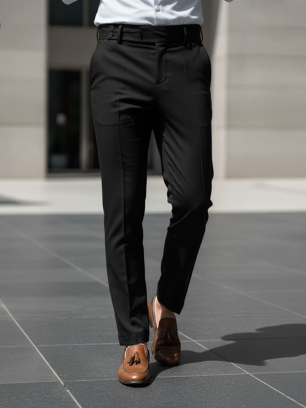 Pantalone Borsalino – pantaloni da cerimonia uomo nero Dea Fea