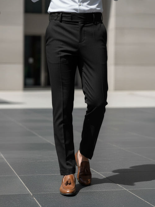 Pantalone Borsalino – pantaloni da cerimonia uomo nero Dea Fea